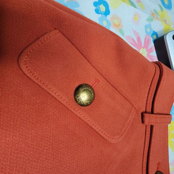 Brooks Brothers Women Mini Skirt Orange Pockets Logo Buttons Size 2 - Picture 11 of 16